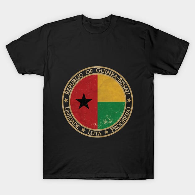 Vintage Republic of Guinea Bissau Africa African Flag T-Shirt by DragonXX